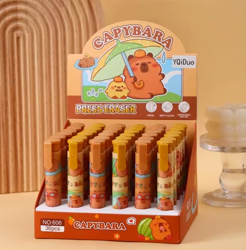 Capybara Push Button Eraser