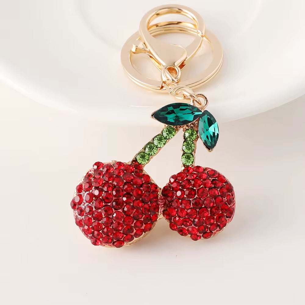 Crystal Cherry Keychain