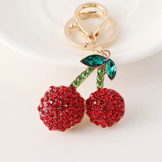 Crystal Cherry Keychain