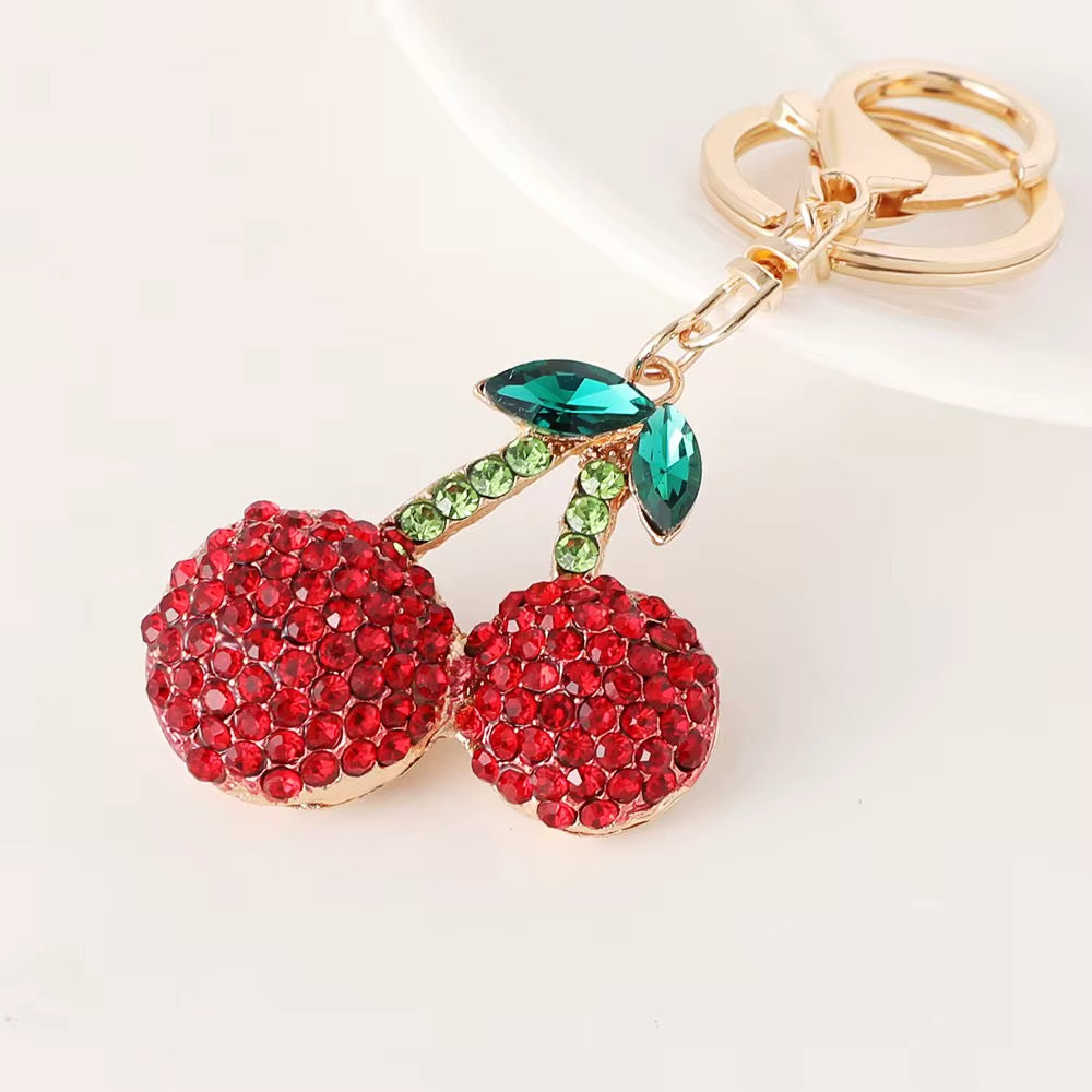 Crystal Cherry Keychain