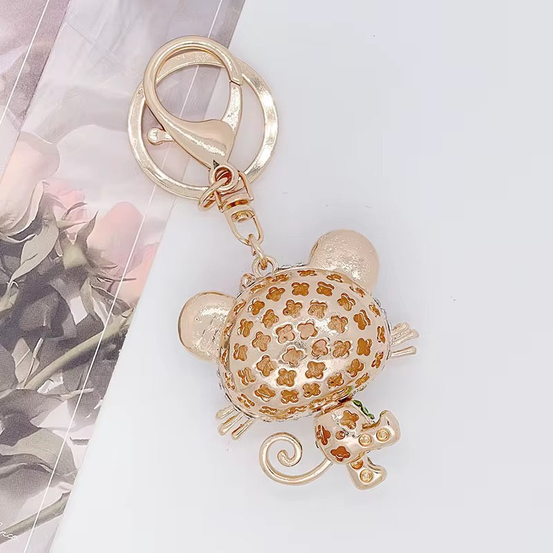 Cute Rhinestone Panda Keychain