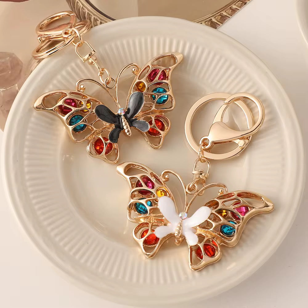 Crystal Rhinestone Butterfly Keychain