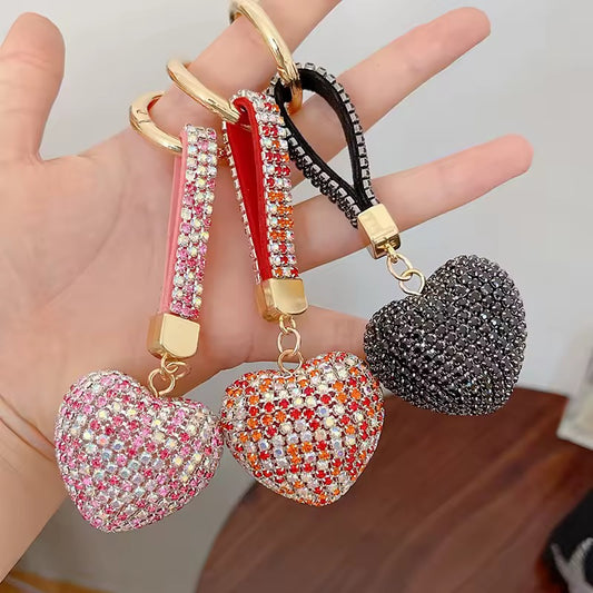 Gorgeous Rhinestone Heart Shaped Keychain