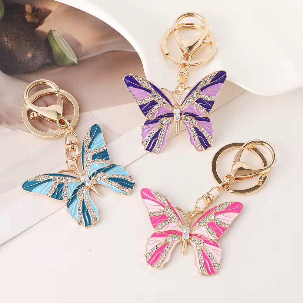 Butterfly Rhinestone Keychain