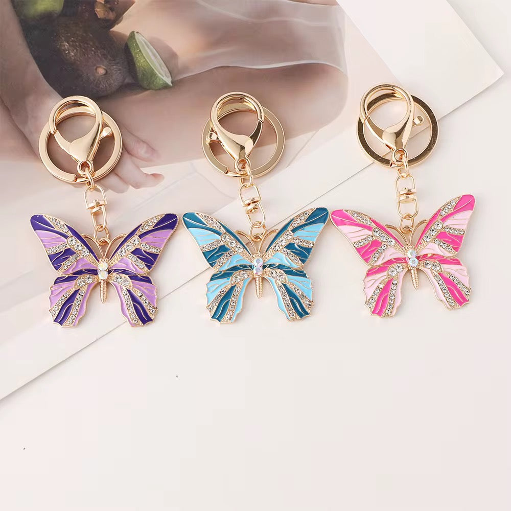 Butterfly Rhinestone Keychain