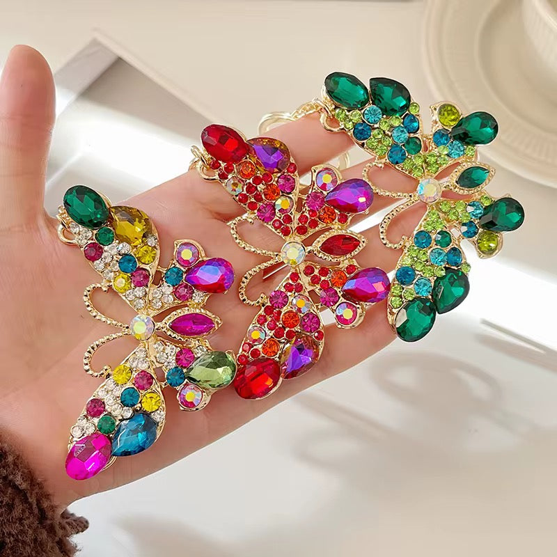 Coloful Crystal Butterfly Keychain