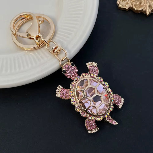 Crystal Rhinestone Turtle Keychain