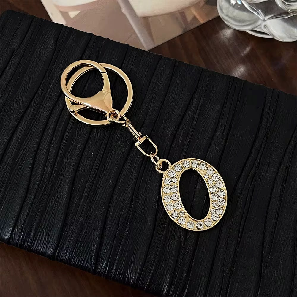 Stylish Gold Tone Alloy Letter Keychain