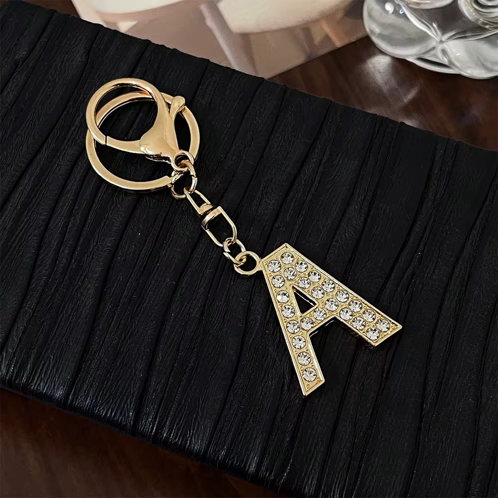 Stylish Gold Tone Alloy Letter Keychain