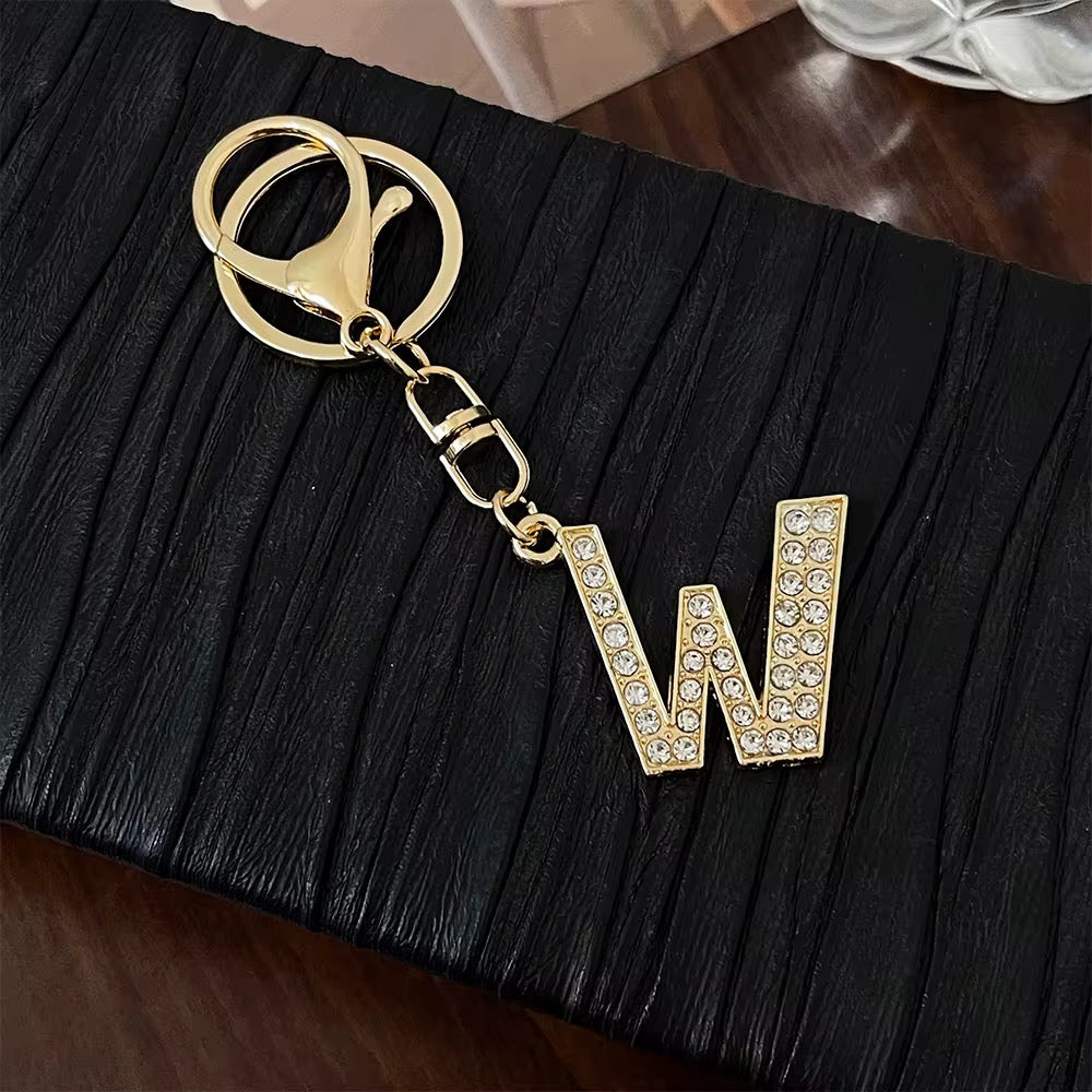 Stylish Gold Tone Alloy Letter Keychain