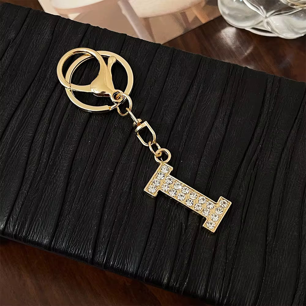 Stylish Gold Tone Alloy Letter Keychain