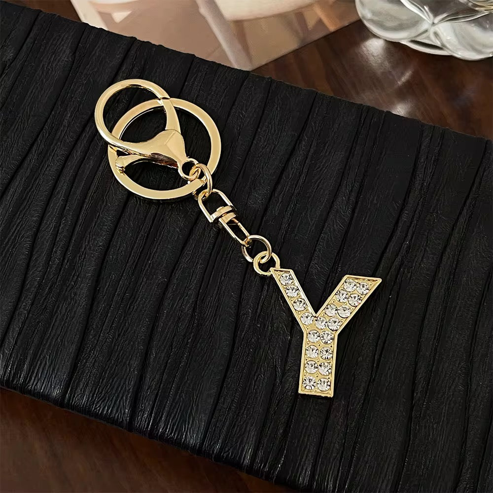 Stylish Gold Tone Alloy Letter Keychain
