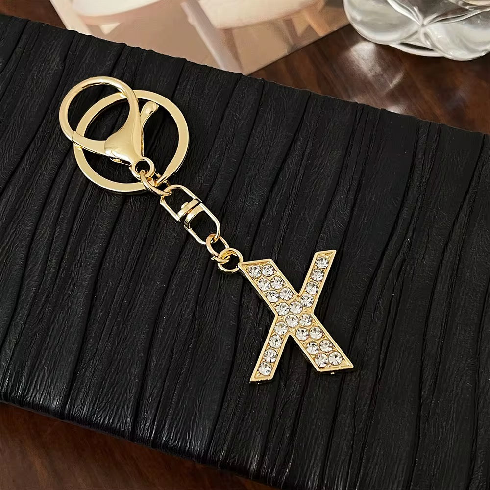 Stylish Gold Tone Alloy Letter Keychain