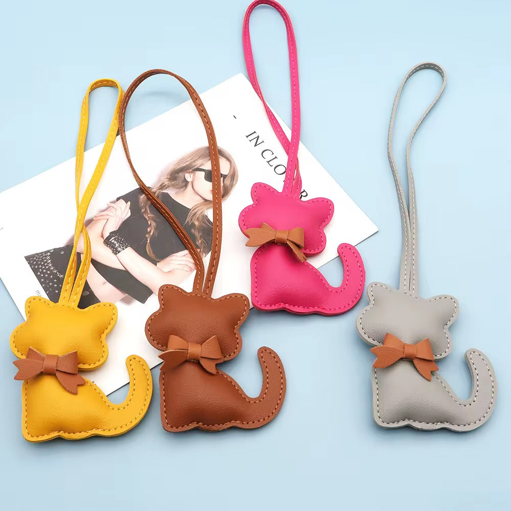 Pu Leather Cat Charm