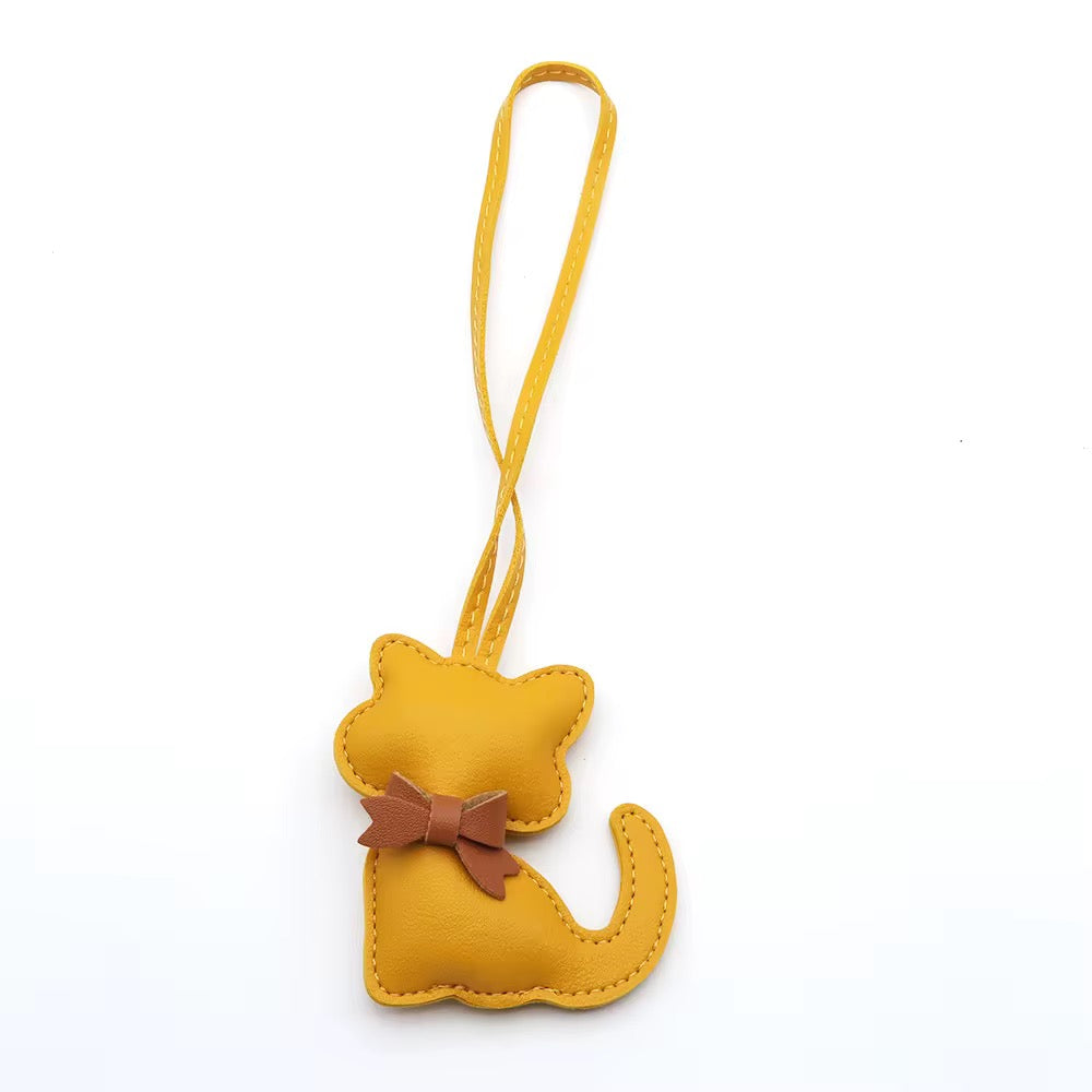 Pu Leather Cat Charm