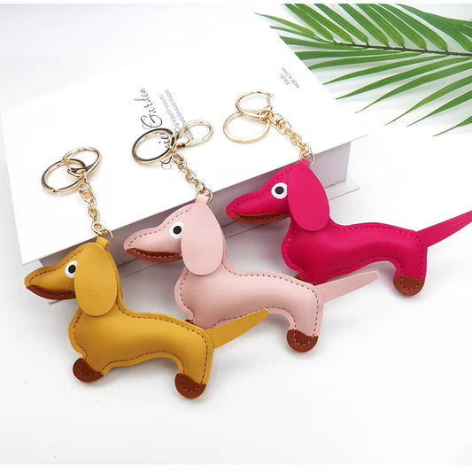 Pu Leather Dachshund Pendant