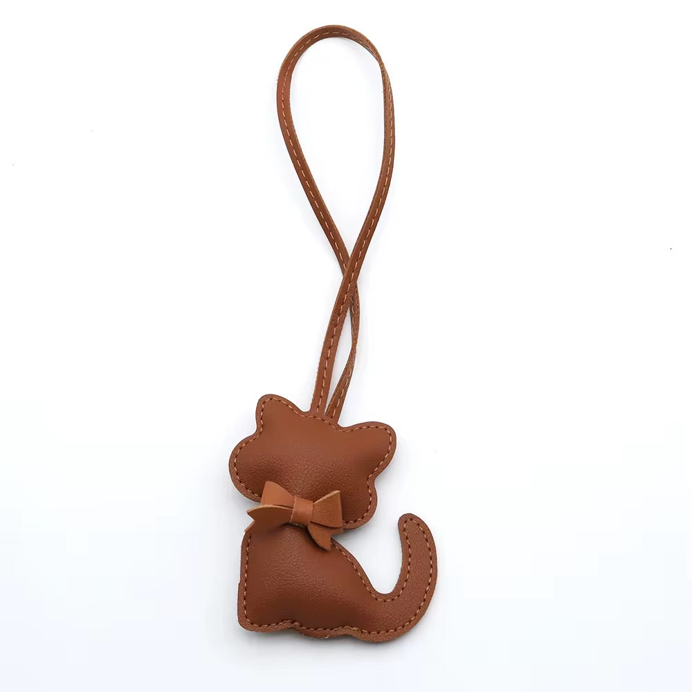 Pu Leather Cat Charm