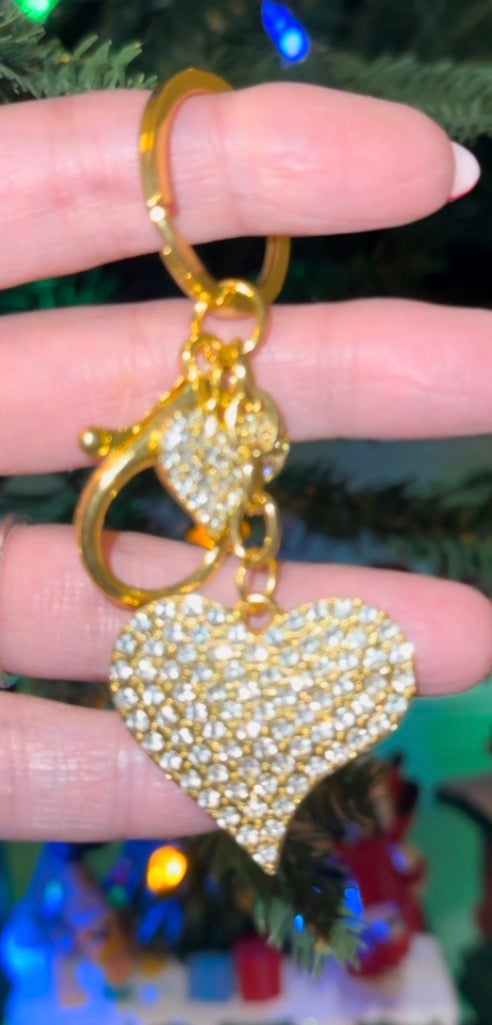 Bling Crystal Heart Keychain