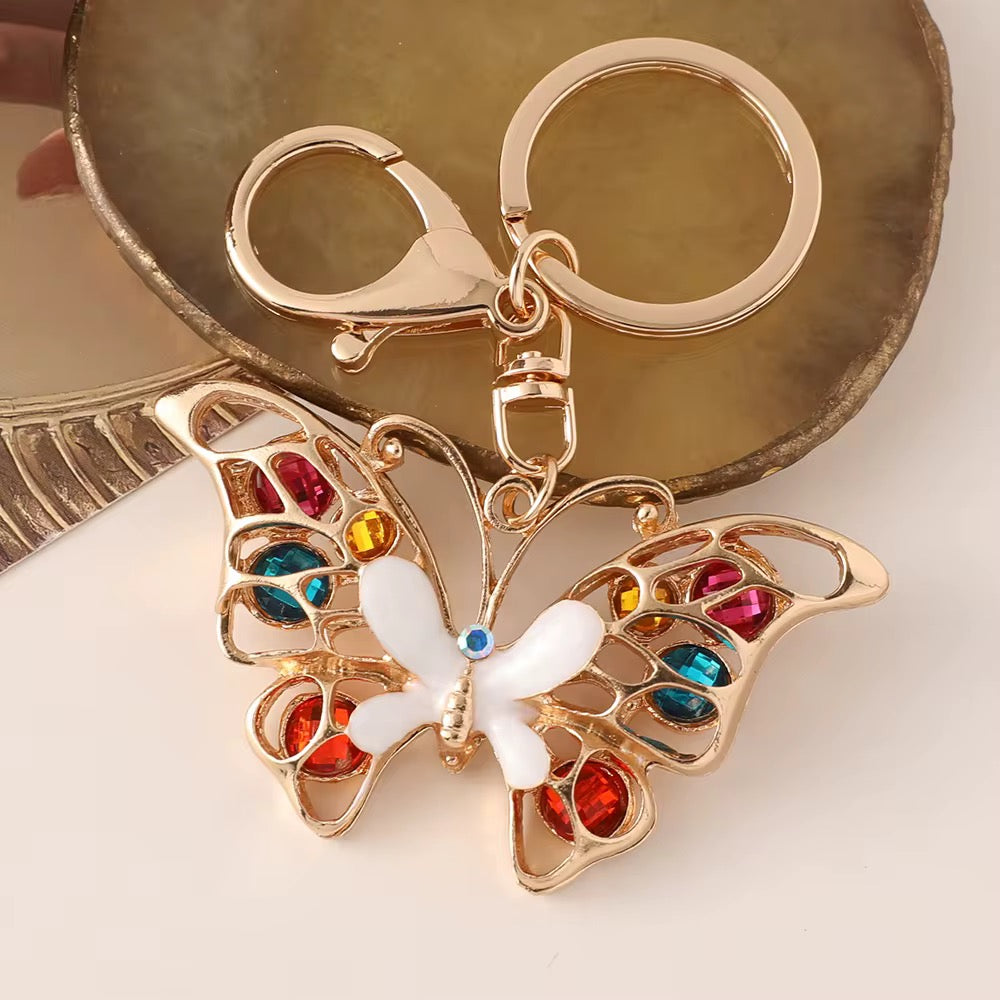 Crystal Rhinestone Butterfly Keychain