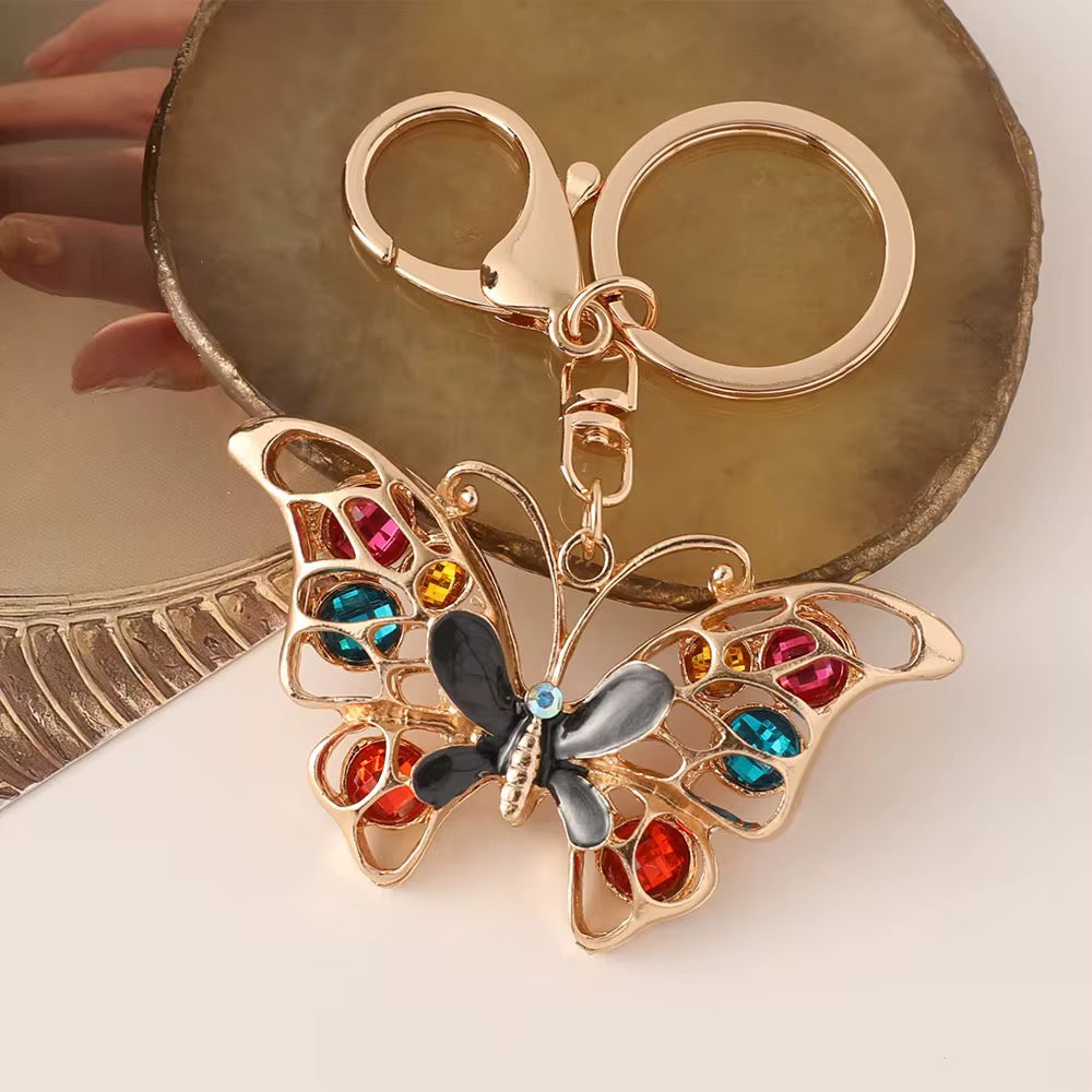 Crystal Rhinestone Butterfly Keychain