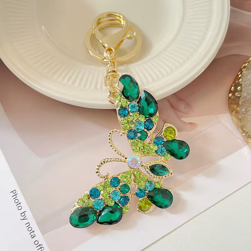 Coloful Crystal Butterfly Keychain
