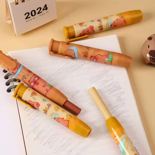 Capybara Push Button Eraser