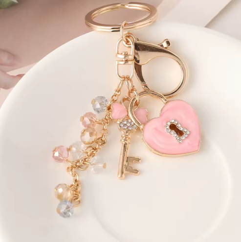 Pink Heart Keychain
